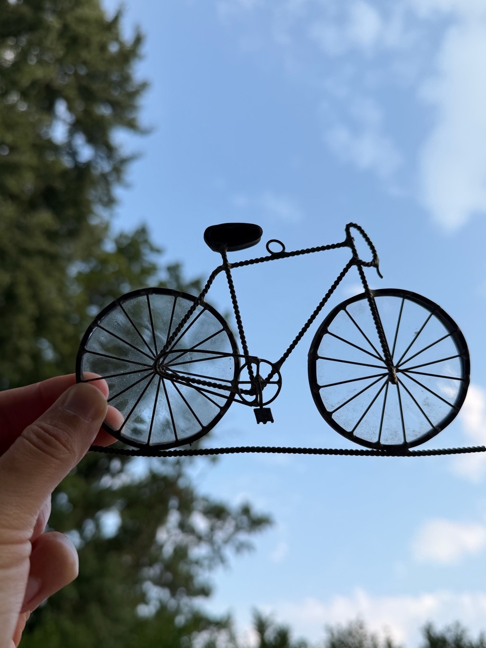 Vintage Bicycle Stained Glass Sun Catcher
